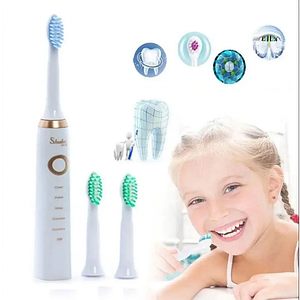 Електрична зубна щітка Shuke SK-601 з 4 насадками Біла