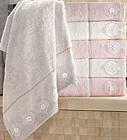 Набір 6 рушників Pupilla Alvin 3D з гіпюром 50х90см (лицьові), бамбук