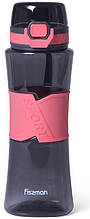 Пляшка спортивна Fissman Pink 520мл пластикова, чорна з рожевим