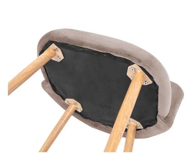 Обеденный мягкий стул велюр Робби какао,ножки под дерево металл - фото 5 - id-p1633001206