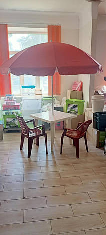 Зонт пляжний, спиці карбон, срібло, діаметр 2,5 м, червоний, фото 2