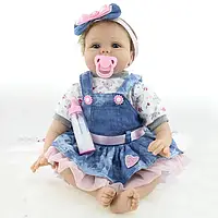 Кукла Реборн девочка Лея силиконовая NPK DOLL 55cм