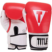 Перчатки для бокса и единоборств на липучке Title Boxing 3780 Red-White 12 унций