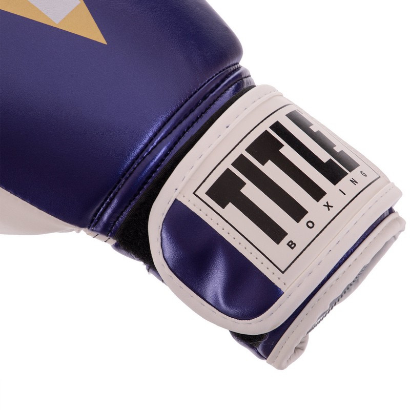 Перчатки для бокса и единоборств на липучке Title Boxing 3780 Blue-White 8 унций - фото 5 - id-p1633012676