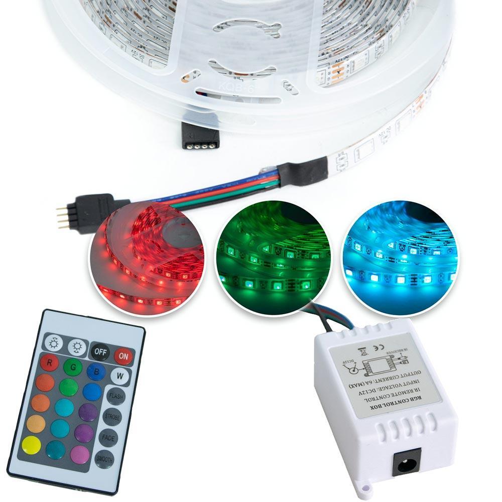 Светодиодная РГБ ЛЕД лента с пультом LED Strip 5050, диодная RGB + контроллер и пульт (TO) - фото 1 - id-p1495571585