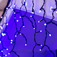Вулична новорічна гірлянда Xmas В-2 120 LED Бахрома Синя 5х0.5 м. Сполучна зовнішня гірлянда