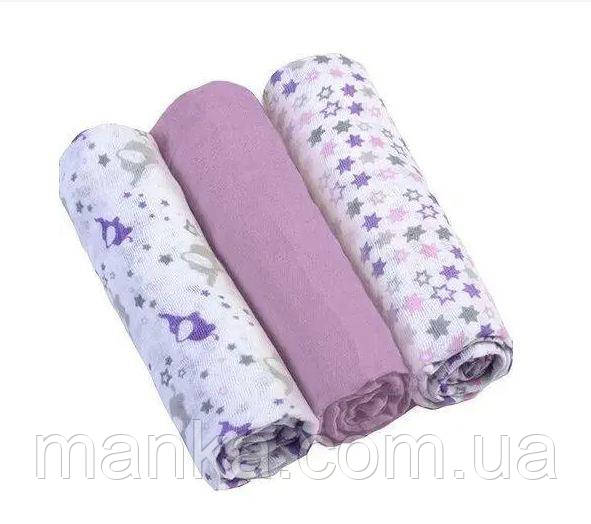 Муслиновые пелюшки BabyOno Суперм'які 3 шт. Фіолетові (348/04), фото 1