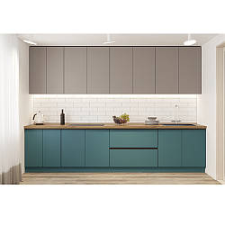 Модульна кухня Софі Люкс 300 см з фасадом глиняний сірий та бензин