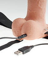 Реалістичний порожнистий страпон із вібрацією Pipedream Fetish Fantasy 11" Hollow Rechargeable Strap-on with Balls AIW Or1718, фото 4