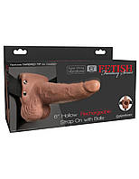Порожний страпон із вібрацією Pipedream Fetish Fantasy 6" Hollow Rechargeable Strap-On Tan AIW Or1721, фото 2
