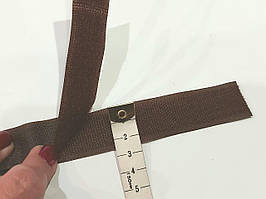 Застежка текстильная лента липучка, пришивная на метраж. 25 мм коричнева