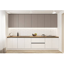 Модульна кухня Софі Люкс 300 см із фасадом глиняний сірий та білий