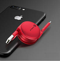 Кабель быстрой зарядки Cafele 2 в 1 (USB - Lightning / Micro-USB) Red, длина - 100 см