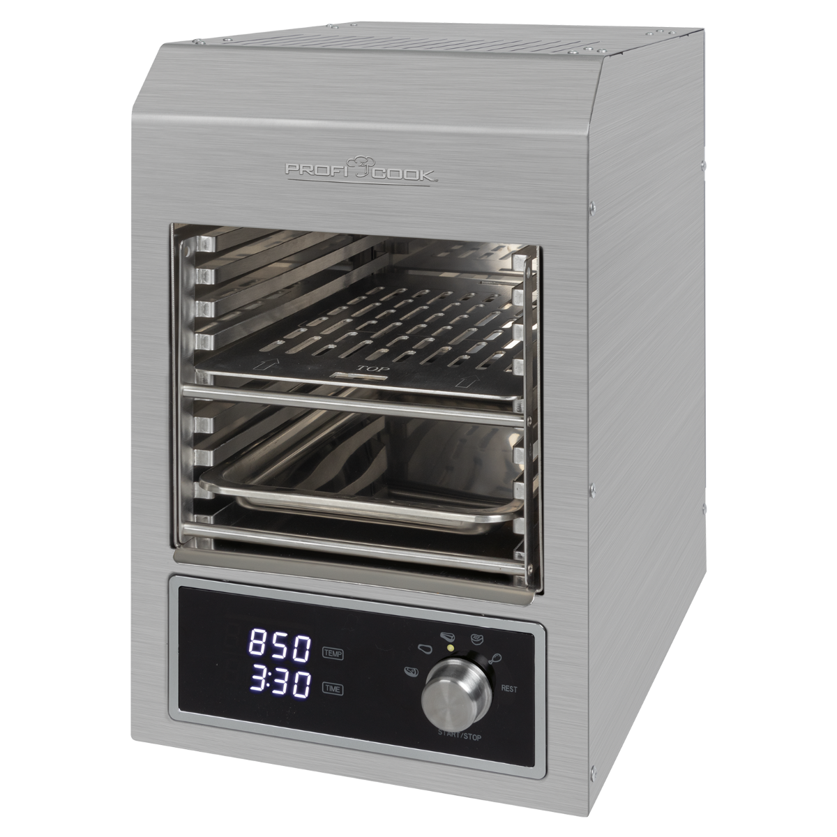 Електричний гриль ProfiCook PC-EBG 1201 з нержавіючої сталі Німеччина