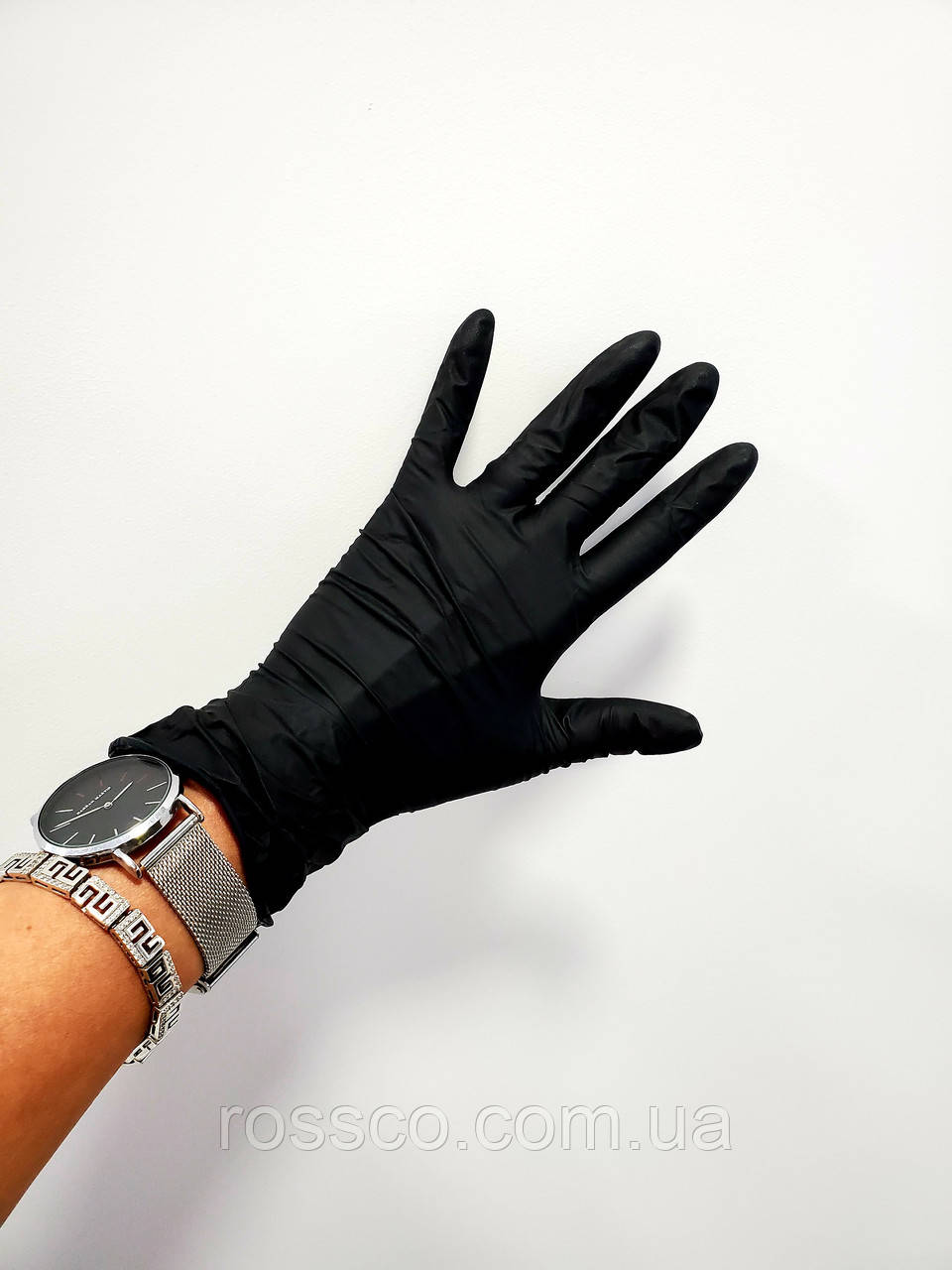 Рукавички Нітрилові 100 шт, колір чорний, розмір M
