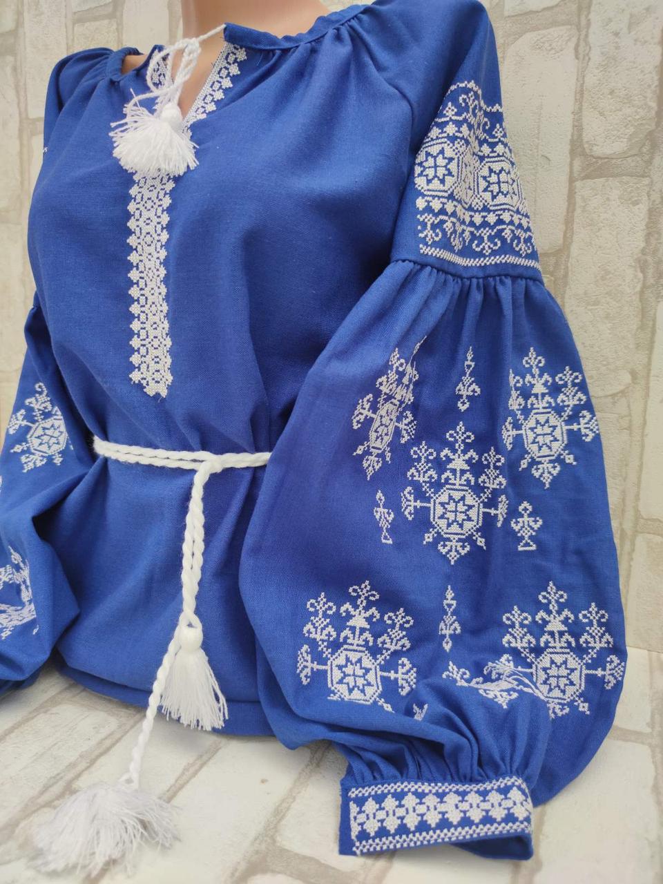 Жіноча блузка з вишивкою "Власта", натуральний льон, 40-62 р-ри, фото 1