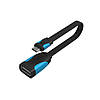 Кабель перехідник Vention Flat USB2.0 A -Micro B OTG Cable 0.1 M Black (VAS-A09-B010), фото 3