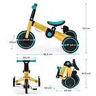 Триколісний велосипед біговіл 3в1 KiderKraft 4TRIKE Flower Blue, фото 7