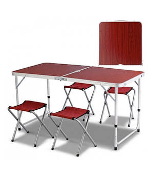 Стіл складаний туристичний + 4 стільці. Стіл-валіза DT-4251 (1)