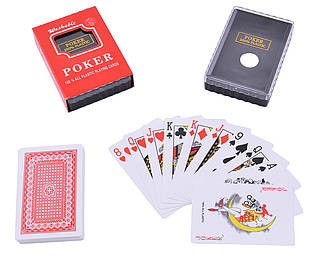 Пластикові картки poker (54 шт) №395-3 Червона сорочка