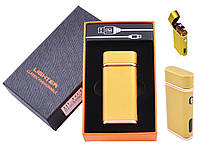Электроимпульсная зажигалка в подарочной коробке Lighter HL-104 Gold