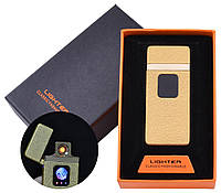 USB зажигалка в подарочной упаковке Lighter (Спираль накаливания) №HL-7 Gold