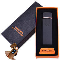 USB зажигалка в подарочной упаковке Lighter (Спираль накаливания) №HL-49 Black