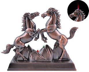 Запальничка сувенірна "Два коні" (Турбо полум'я) №XT-3901