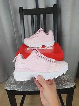 Жіночі кросівки рожеві Fila Disruptor 2 Pink. Кроси Філа Дисраптор 2 жіночі демісезонні весна осінь