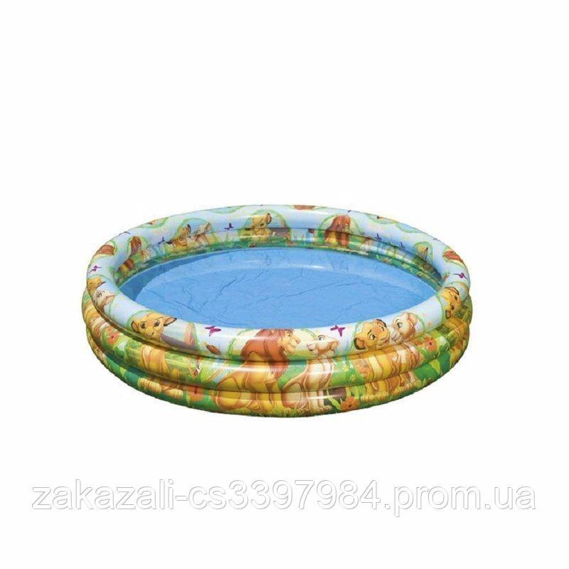 Дитячий надувний басейн Intex 58420 Король Лев The Lion King 3 Ring Pool (147x33 см), фото 1