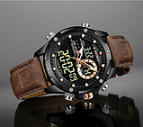 Кращий крутий армійський і тактичний годинник з японським механізмом на шкіряному ремінці, фото 6