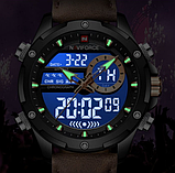 Кращий крутий армійський і тактичний годинник з японським механізмом на шкіряному ремінці, фото 4