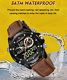 Кращий крутий армійський і тактичний годинник з японським механізмом на шкіряному ремінці, фото 5