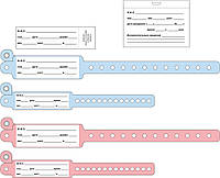 Комплект браслетов для мамы и новорожденного малыша + бейдж на кроватку с информационным вкладышем