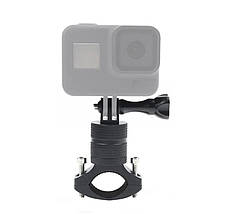 Металеве кріплення на кермо для екшн-камер GoPro, Sjcam, Eken з поворотом 360 (Чорний), фото 2