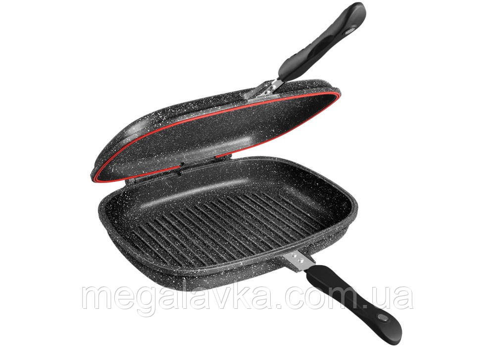 Двостороння сковорода-гриль Bohmann BH 1700-32 MRB - мармур - MegaLavka