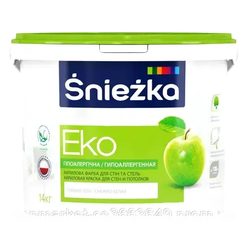 Інтер'єрна фарба для стін і стелі Sniezka Eko біла 10л (14кг)