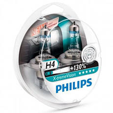 Автолампи Philips X-Treme Vision +130% H4 12 V 60/55 W P43T 2 шт. 12342XV, фото 3