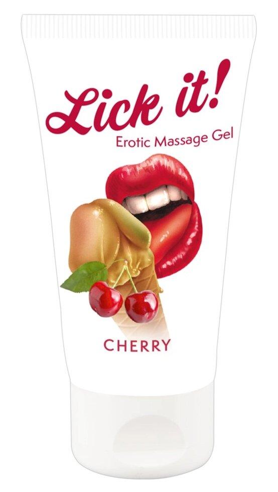 Масажний гель ВИШНЯ Lick It (50 мл), фото 1