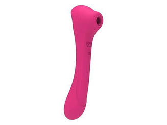 Вібратор та вакуумний клітор стимулятор 2-в-1 живий Quiver Magenta Pink Overded Model