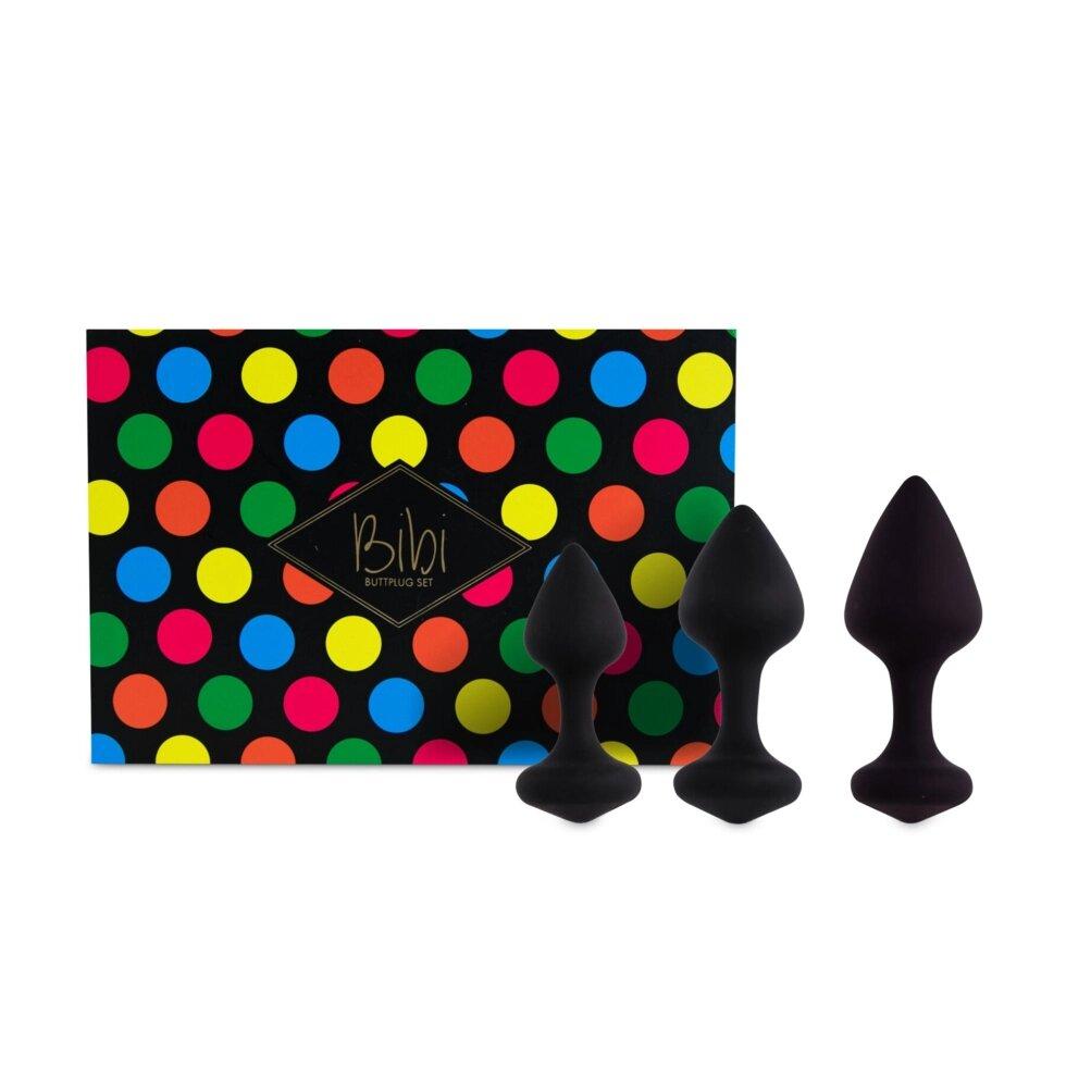 Набір силіконових анальних пробок Feelztoys - bibi butt plug set 3 pc black