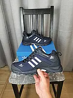 Термо кроссовки мужские Adidas Climaproof Dark Grey темно-синие. Кроссы для мужчин на зиму Адидас Климапруф