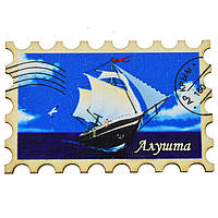 Магнит "Марка" кораблик Алушта