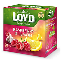 Фруктовый чай Loyd Raspberry & Lemon малина-лимон 40г (20 пирамидок), (10шт/ящ)