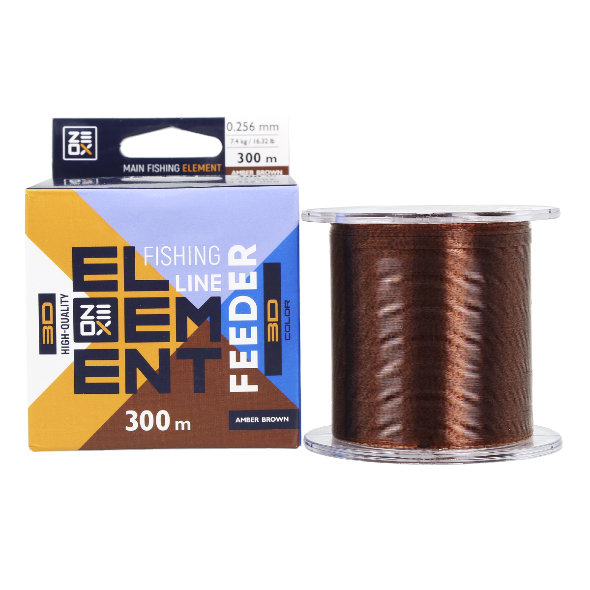 Волосінь фідерна Zeox 3D Element Feeder 300м Amber Brown 0.350мм