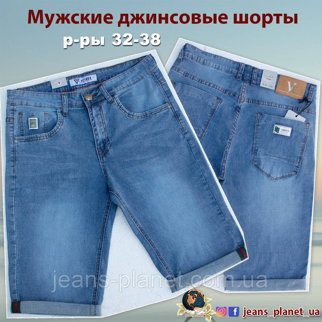 Легкі чоловічі джинсові шорти середньої довжини Vitions, фото 1
