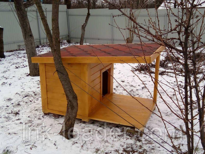 Деревянная будка с навесом для собаки LNK "Комета", для больших пород ...