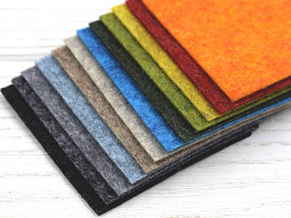 Палітра кольорів корейського жорсткого фетру 1,2 мм МЕЛАНЖ