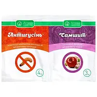 Фунгіцид "Антигусень" 3 мл + "Самшит" для яблуні, винограду, персика, 4 мл, від Ukravit (оригінал)