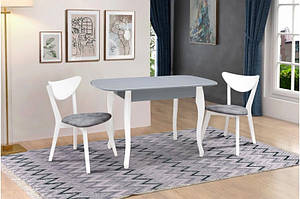 Стіл обідній розкладний Кантрі Мікс меблі білий/сірий